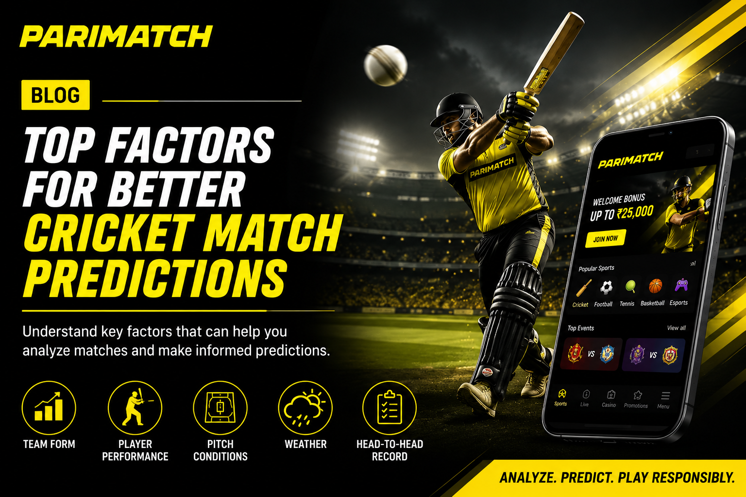 Cricket match predictions factors